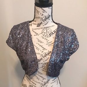Silver Embellished Shoulder Jacket